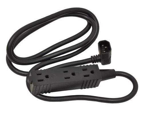Ergotron Steckdosenleiste – 3× Steckdosen, schwarz