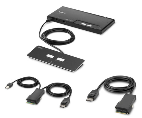 Belkin PP4.0 – KVM-Switch 2×1, DisplayPort, modular, mit Fernbedienung, sicher