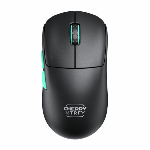 CHERRY XTRFY M68 – Gaming-Maus – Kabellos (2,4 GHz), 26000 DPI, Schwarz, Türkis