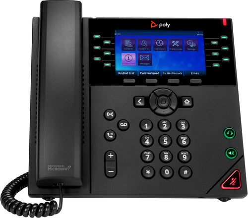 Poly VVX 450 – IP-Telefon, 12 SIP-Konten, 4,3", Gigabit, PoE, Schwarz