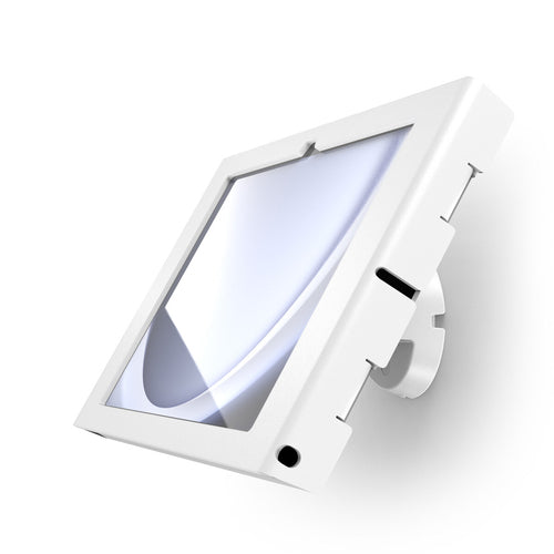 Compulocks Tablet-Wandhalterung für Galaxy Tab A9 Plus (11", 2023) – neigbar, VESA 75×75/100×100 – Weiss