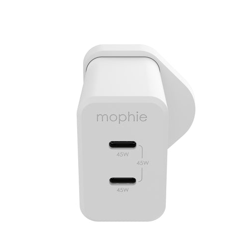 mophie Netzteil (UK) – 45 W, 2× USB-C, PD, GaN