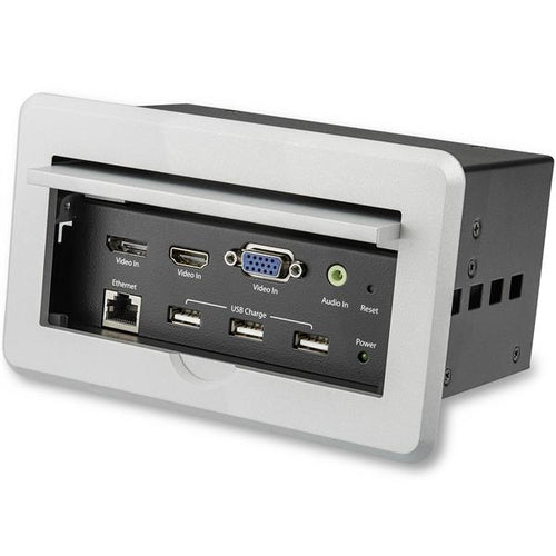StarTech.com Conference Table Box – Tischanschlussfeld – HDMI, DP, VGA, USB, LAN, 4K, Silber