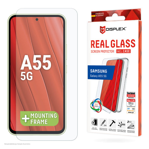 E.V.I. DISPLEX Real Glass – Backcover – für Samsung Galaxy A55 5G, Glas+TPU, Transparent