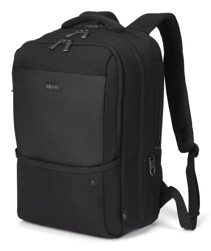 DICOTA Notebook-Rucksack bis 16" – abschliessbar, aus recycelten Materialien – Schwarz