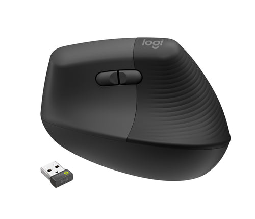 Logitech Lift for Business Ergonomische Maus – kabellos, vertikal, Logi Bolt USB-Empfänger, schwarz