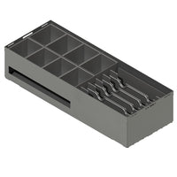 apg Solutions 460 Flip Lid Einsatz – Kassenladen-Einsatz, 6 Scheine/8 Münzen, Metall, Schwarz