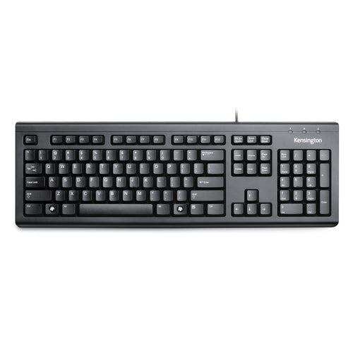 Kensington VALUKEYBOARD – Tastatur, kabelgebunden (USB-A), UK-Layout (EN), Schwarz