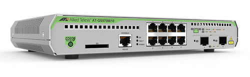 Allied Telesis AT-GS970M/10PS-30 – Managed Switch – 8×10G, 2×SFP, L3, PoE+ 124 W, 19" Rack