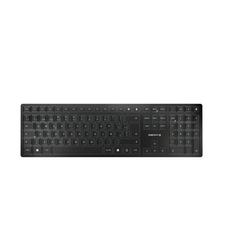 CHERRY KW 9100 SLIM – Tastatur, kabellos (Bluetooth/2,4 GHz), ES-Layout (ES), Fullsize (mit Ziffernblock)