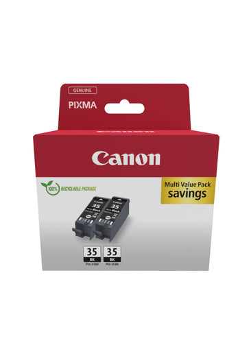 Canon Tintenpatronen-Multipack PGI-35 BK, Schwarz, 2er-Pack – für Canon PIXMA