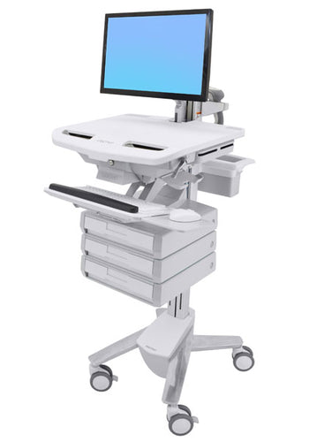 Ergotron StyleView – Monitorwagen – für Monitore bis 24" – Höhenverstellung 58 cm, 3 Schubladen, mit Tastaturablage