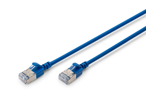Digitus CAT6A Patchkabel – 1 m, blau, geschirmt (F-FTP), flach