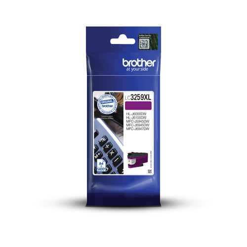 Brother LC3259XLMP Magenta Tintenpatrone (Original) – 5'000 Seiten – für HL-J6000DW/HL-J6100DW, MFC-J5945DW …