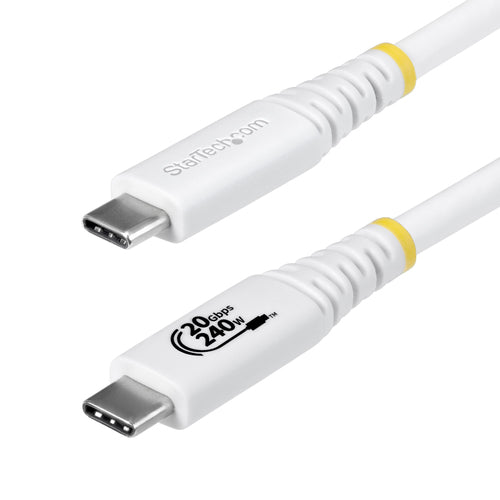 StarTech.com USB-C auf USB-C Kabel – USB4 20 Gbit/s – 2 m – PD 240 W – 4K/120, DP 1.4 – Weiss