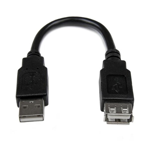 StarTech.com USB-A Verlängerungskabel (Stecker auf Buchse) – USB 2.0 (480 Mbit/s) – 0,152 m – Schwarz