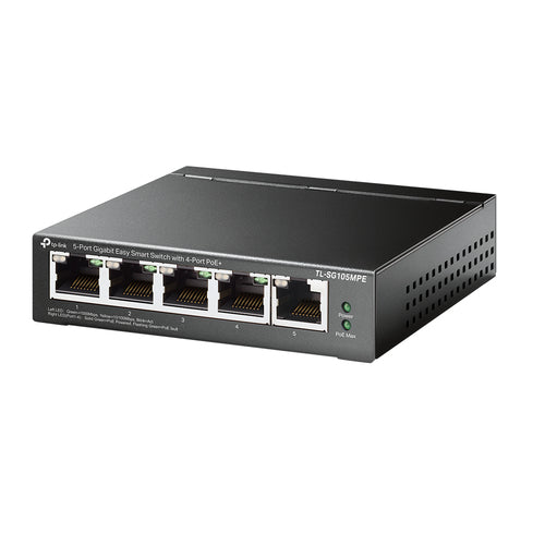 TP-Link TL-SG105MPE – Managed Switch – 5×GbE, L2, PoE+ 120 W