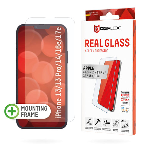 Displex Displayschutz (Panzerglas), 10H – für iPhone 13/13 Pro/14 und andere – mit Applikator