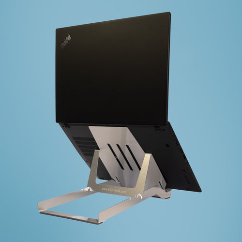 R-Go Tools Laptop-Ständer – bis 22" – faltbar, höhenverstellbar, bis 5 kg – Silber