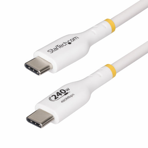StarTech.com USB-C auf USB-C Kabel – USB 2.0 (480 Mbit/s) – 4 m – PD 240 W – TPE-Mantel – Weiss