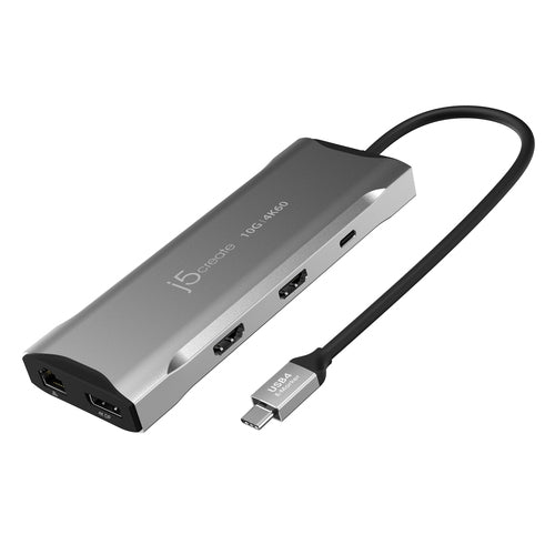 j5create JCD397-N Dockingstation – USB-C, 1× DP, 2× HDMI, 2× USB-A, 2× USB-C, 100 W PD, GbE, für Windows/Mac