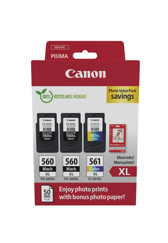 Canon Tintenpatronen-Multipack PG-560XL/CL-561XL, XL, Original – für PIXMA-Modelle