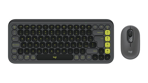 Logitech POP Icon Combo – Mini Tastatur-Maus-Set – Scherenmechanik – Bluetooth – QWERTY (IN) – Graphit