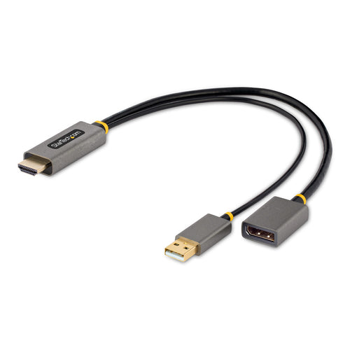 StarTech.com HDMI auf DisplayPort Adapter HDMI 2.0 4K 60 Hz – 0,3 m – aktiv, HDR – für Laptops und PCs