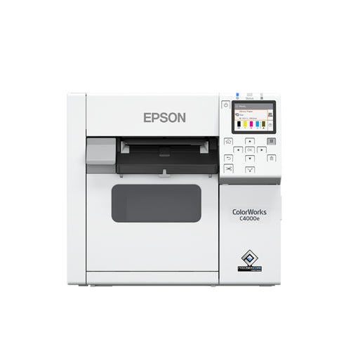 Epson CW-C4000E – Farb-Etikettendrucker (Tintenstrahl), 108 mm, 1'200×1200 dpi, 102 mm/s, USB, Autoabschneider