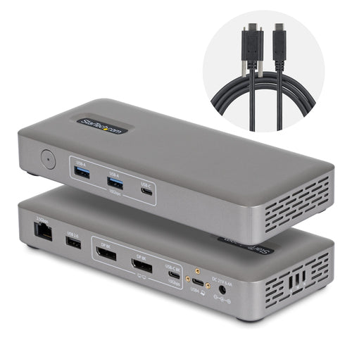 StarTech.com 208UE Dockingstation – USB4, 2× DP, 3× USB-A, 2× USB-C, 100 W PD, für Windows/Mac/ChromeOS