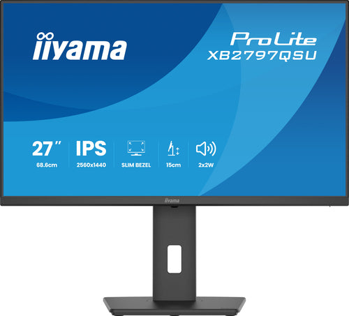 iiyama XB2797QSU-B1 – Monitor, 27", IPS, 75 Hz, höhenverstellbar, Lautsprecher, USB-Hub, Schwarz