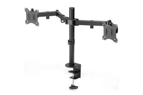 Digitus UNIVER – Tischhalterung, 2 Monitore, Tischklemme, bis 32", 8 kg, Schwarz