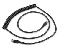 Zebra USB-Kabel – CBA-U66-C09ZAR – USB-A auf USB-A, geschirmt, spiralförmig – für LI/DS 36xx – 2,74 m