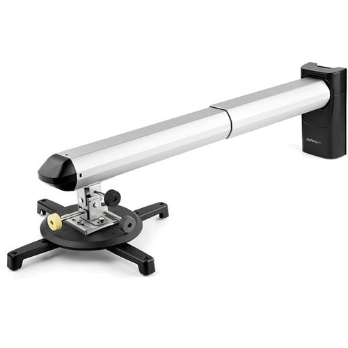 StarTech.com Beamer Wandhalterung, Abstand 42–70,5 cm, 15 kg, schwenk-/neigbar, 360°, schwarz, silber