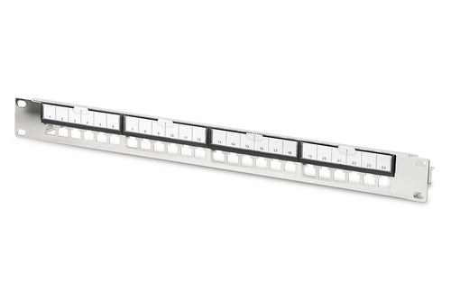 Digitus Patchpanel – 24× RJ‑45, galvanisierter Stahl, 1U, metallisch