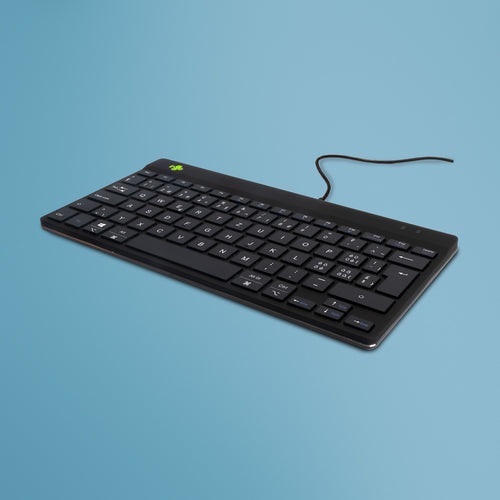 R-Go Tools Compact Break – Tastatur, kabelgebunden, CH-Layout (DE-CH), ergonomisch, Schwarz