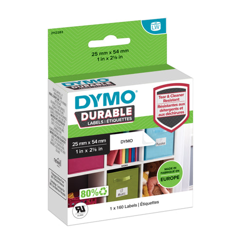 DYMO Druckeretiketten, 25 mm × 54 mm, weiss, für LabelWriter 4XL und LabelWriter 450 Serie, 160 Stück