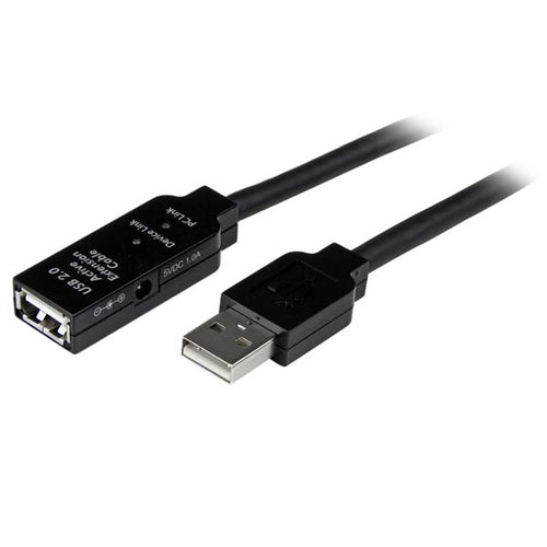 StarTech.com USB-A Verlängerungskabel (Stecker auf Buchse) – USB 2.0 (480 Mbit/s) – 35 m – Aktiv – Schwarz