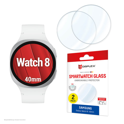 Displex Displayschutz (Panzerglas), Full Cover – für Galaxy Watch 8 40 mm