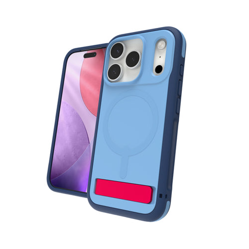 ZAGG Sedona Snap Backcover – für Apple iPhone 17 Pro, MagSafe, mit Ständer, Graphen, Blau, bis 4 m Sturzsicher
