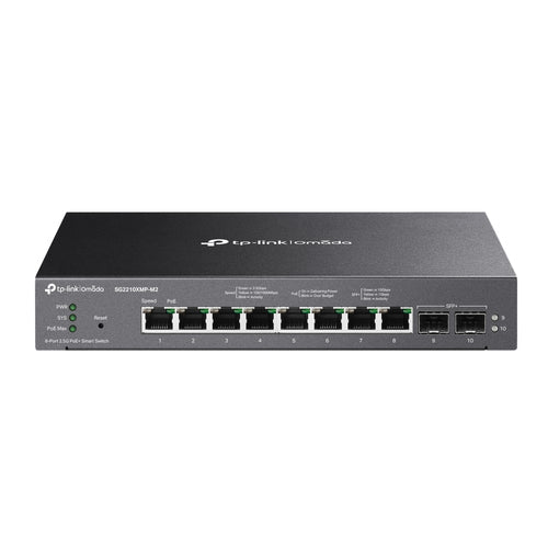 TP-Link SG2210XMP-M2 – Managed Switch – 8×2.5G, 2×SFP+, L2/L2+, PoE+ 160 W