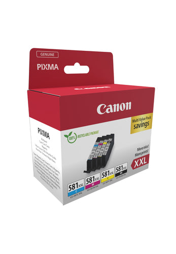 Canon Tintenpatronen-Multipack CLI-581XXL, CMYK, XXL, Original – für PIXMA