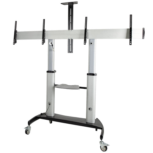 StarTech.com TV-Wagen – 37–60" – VESA 200×200–600×400 – bis 100 kg, Höhenverstellbar – Schwarz/Silber