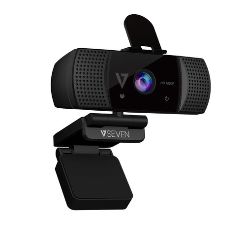 V7 WCF1080P Webcam – Full HD 1080p, 30 fps, USB, Sichtschutz – Schwarz