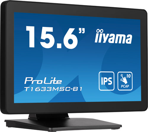 iiyama T1633MSC-B1 16" FHD PCAP 10-Touch – Zero-Bezel, 385 cd/m²