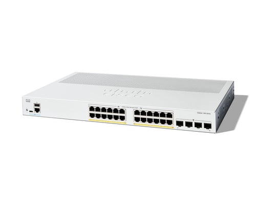 Cisco Catalyst 1300 – Managed L2/L3 Switch – 24× 1G, 4× 1G SFP, PoE+, PoE-Budget 195 W, 19", 1U