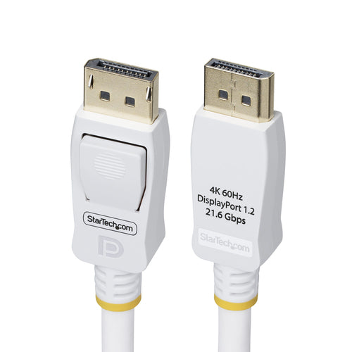 StarTech.com DisplayPort Kabel DP 1.2 4K 60 Hz – 3 m – Verriegelbar – Weiss