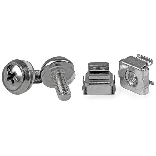 StarTech.com Schrauben + Käfigmuttern M5 – Silber, 50 Stk., für Serverschrank / Rack