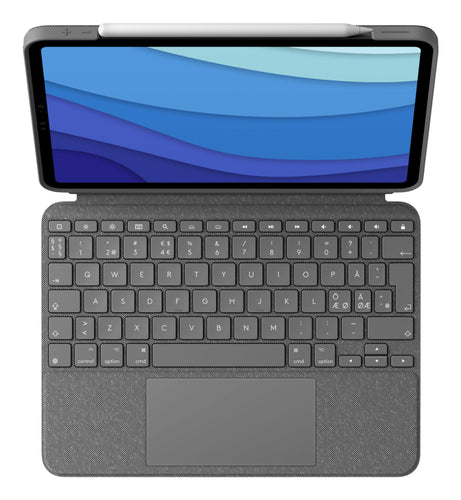 Logitech Combo Touch – Tastatur mit Touchpad, Grau – für iPad Pro 11" (1.–3. Gen.)