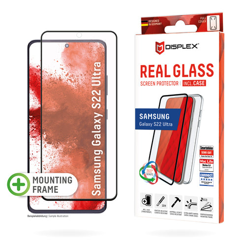 Displex Displayschutz (Panzerglas), Full Cover – für Galaxy S22 Ultra – mit Applikator